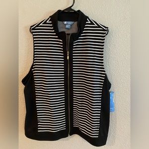 Koret Black and White Striped Vest, size 1X